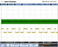 DMX/pwr LED seems to be &quot;interrupted on its second pulse&quot;